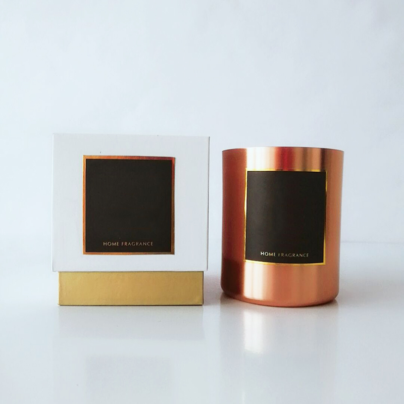 7*8cm luxury metal scented candle France with own designed packaging