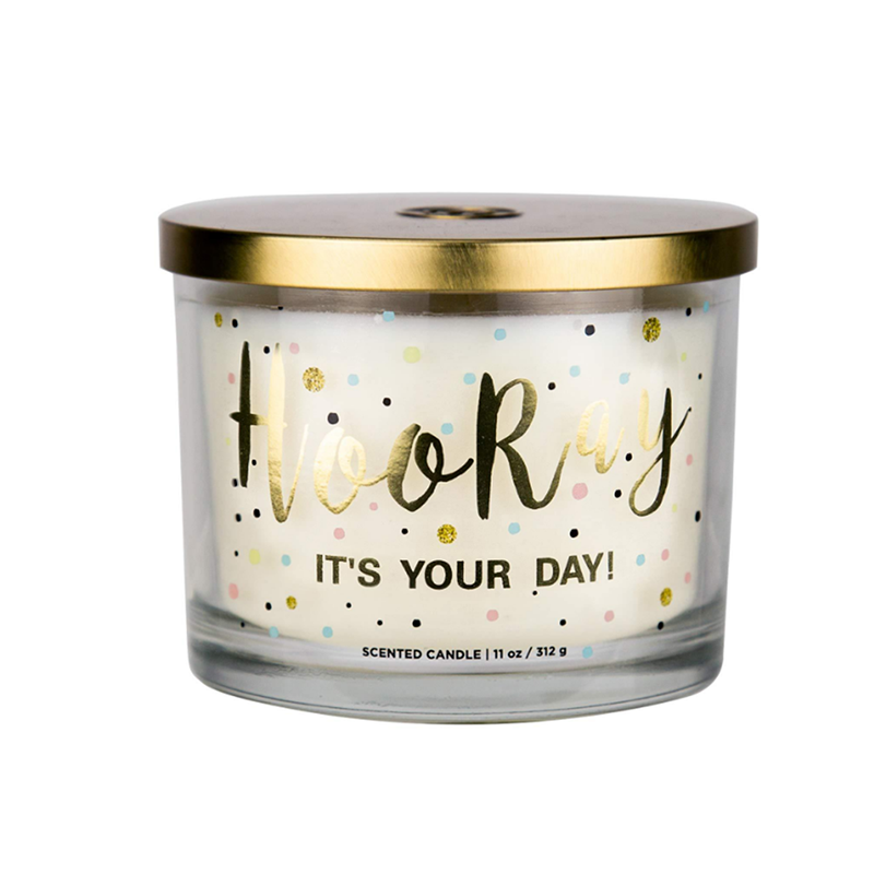 Own brand customized wholesale large scented candle with metal lid and private label